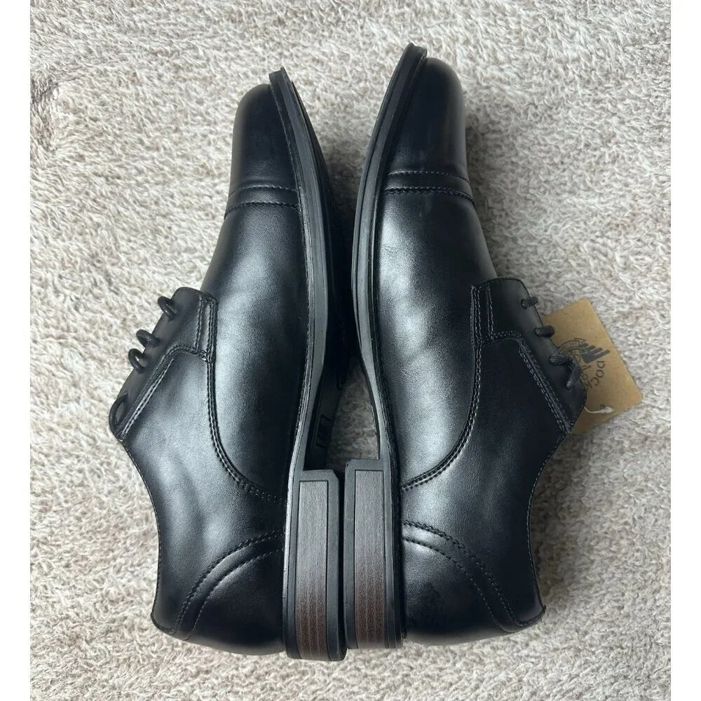 Men Dockers Garfield Cap Toe Oxford Black Size 10 W Width 90-26264